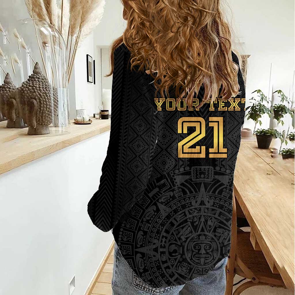 Mexico Football Custom Women Casual Shirt Mexico's Make History 2025 Gold Style - Wonder Print Shop