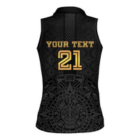Mexico Football Custom Women Sleeveless Polo Shirt Mexico's Make History 2025 Gold Style - Wonder Print Shop