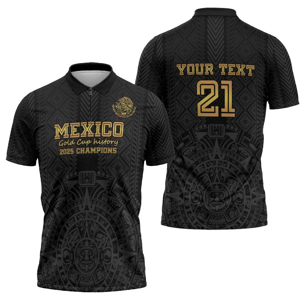 Mexico Football Custom Zipper Polo Shirt Mexico's Make History 2025 Gold Style - Wonder Print Shop