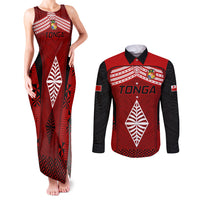 Tonga Rugby Couples Matching Tank Maxi Dress and Long Sleeve Button Shirts Go Champions World Cup 2023 Ngatu Unique LT9 - Wonder Print Shop
