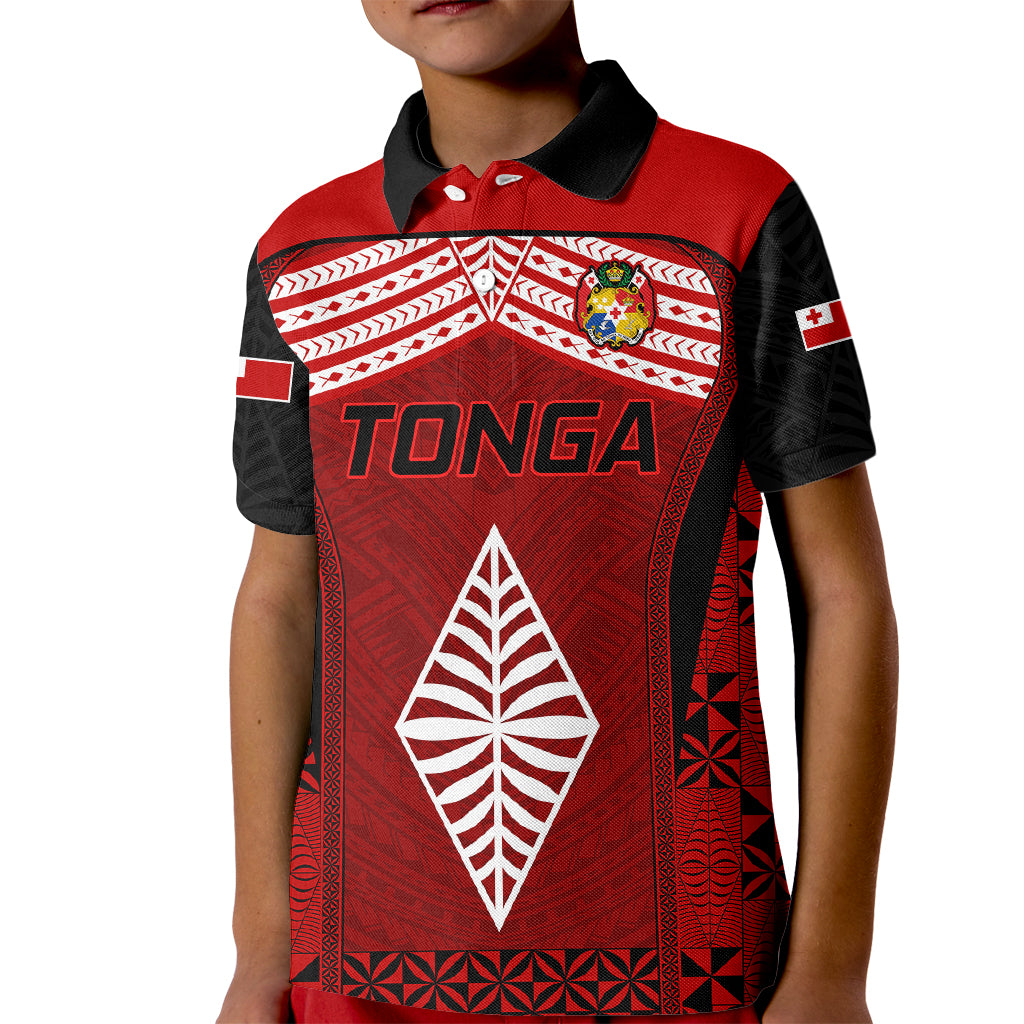 Tonga Rugby Kid Polo Shirt Go Champions World Cup 2023 Ngatu Unique - Wonder Print Shop