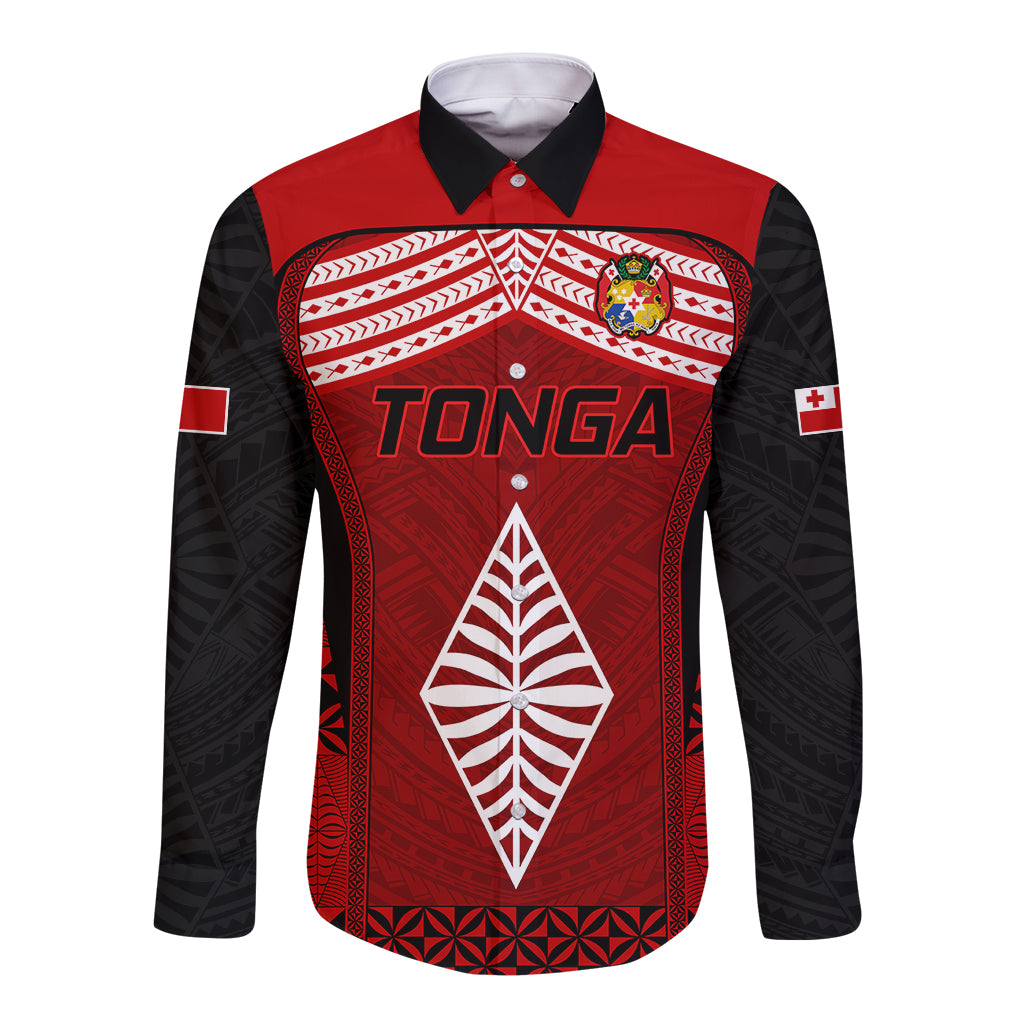 Tonga Rugby Long Sleeve Button Shirt Go Champions World Cup 2023 Ngatu Unique - Wonder Print Shop