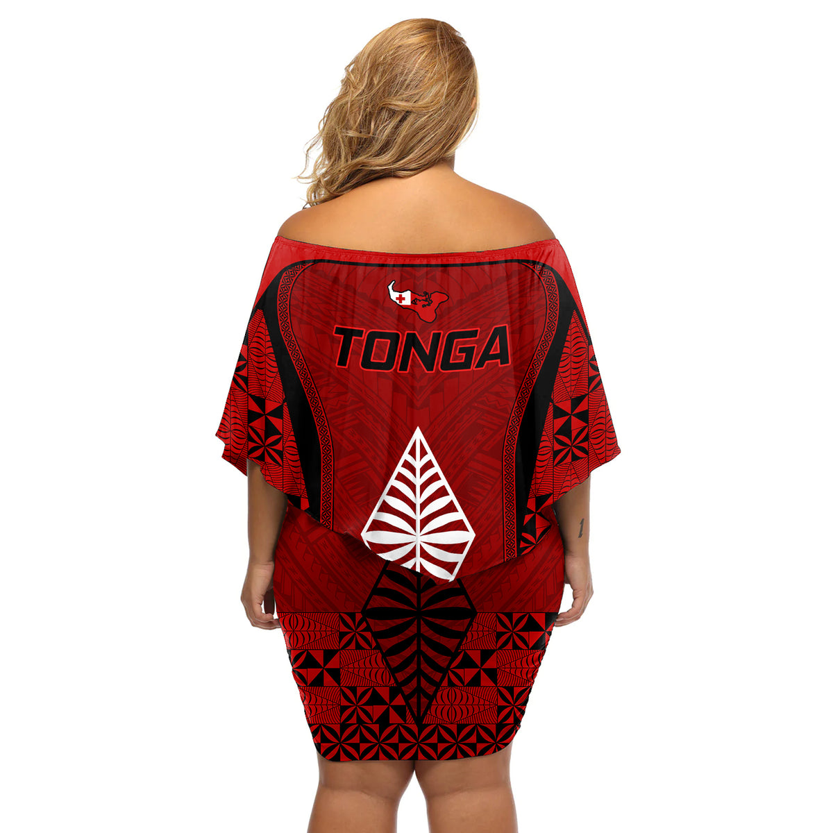 Tonga Rugby Off Shoulder Short Dress Go Champions World Cup 2023 Ngatu Unique - Wonder Print Shop