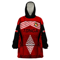 Tonga Rugby Wearable Blanket Hoodie Go Champions World Cup 2023 Ngatu Unique - Wonder Print Shop