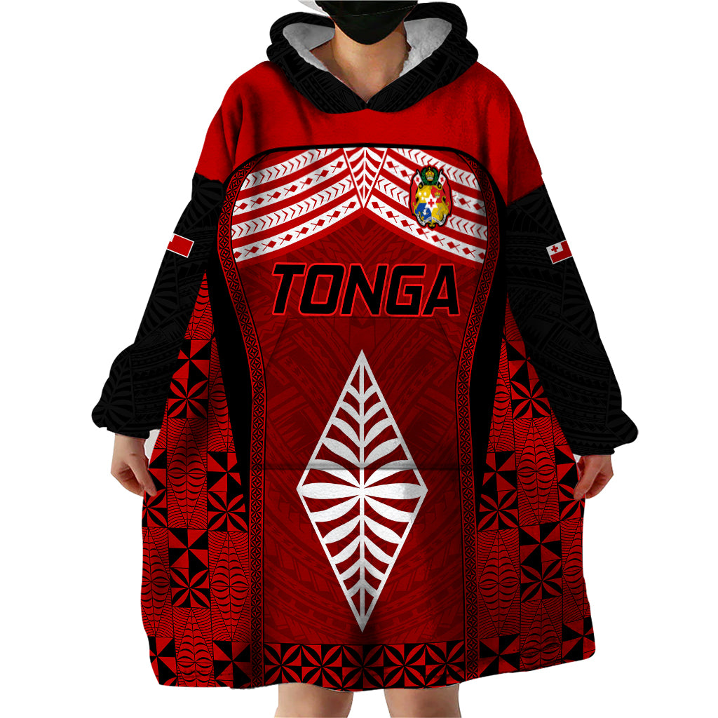 Tonga Rugby Wearable Blanket Hoodie Go Champions World Cup 2023 Ngatu Unique - Wonder Print Shop