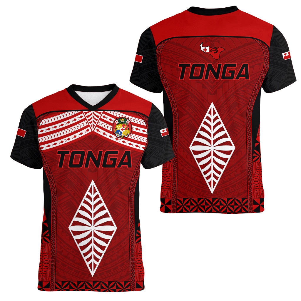 Tonga Rugby Women V Neck T Shirt Go Champions World Cup 2023 Ngatu Unique - Wonder Print Shop