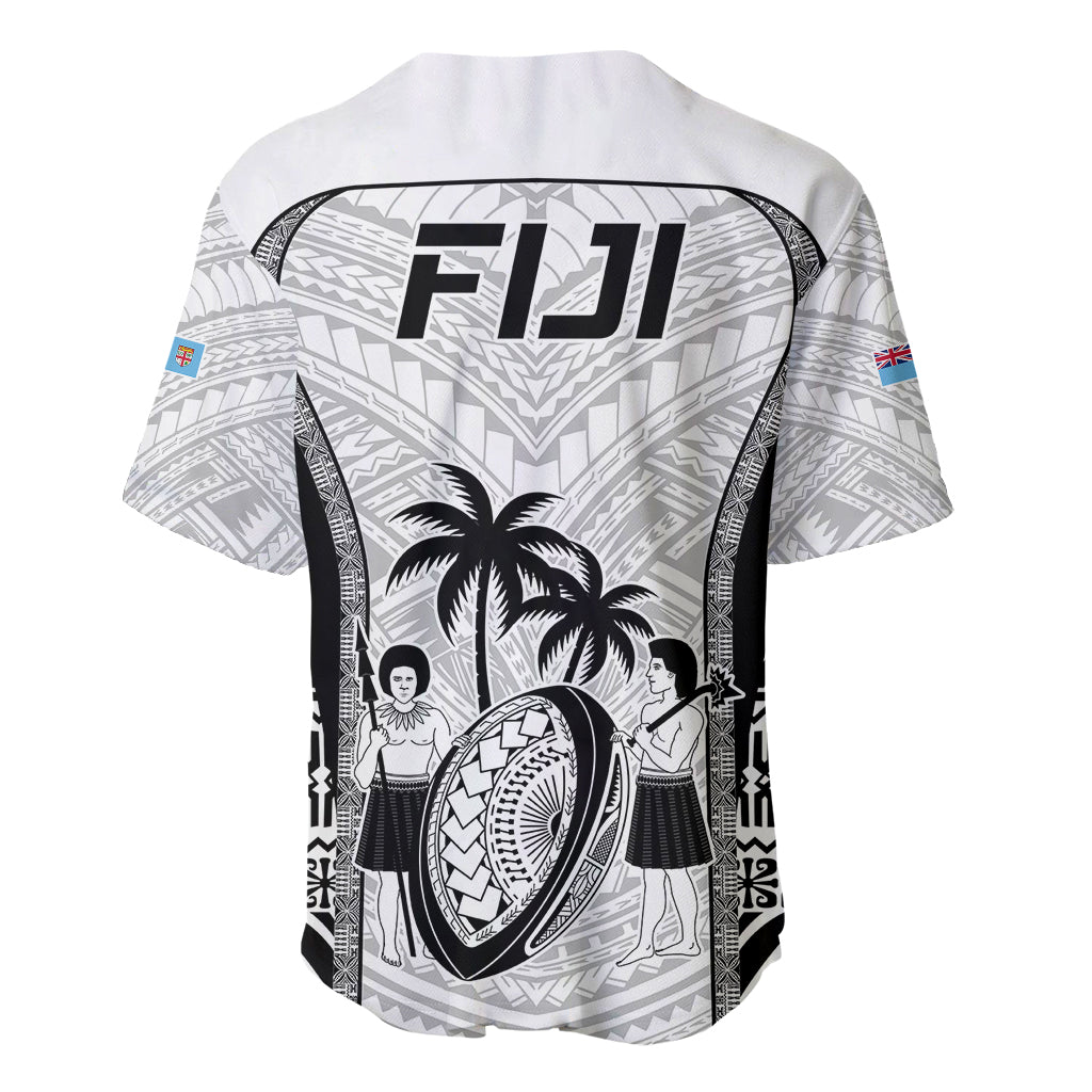 Fiji Rugby Baseball Jersey Go Champions World Cup 2023 Tapa Unique White Vibe LT9 - Wonder Print Shop