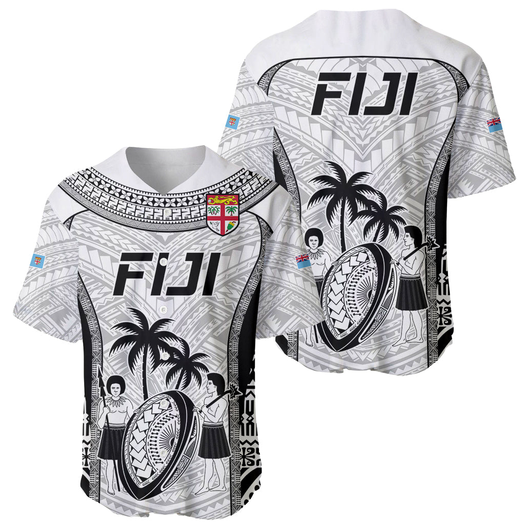 Fiji Rugby Baseball Jersey Go Champions World Cup 2023 Tapa Unique White Vibe LT9 - Wonder Print Shop