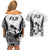 Fiji Rugby Couples Matching Off Shoulder Short Dress and Hawaiian Shirt Go Champions World Cup 2023 Tapa Unique White Vibe LT9 - Wonder Print Shop