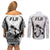 Fiji Rugby Couples Matching Off Shoulder Short Dress and Long Sleeve Button Shirts Go Champions World Cup 2023 Tapa Unique White Vibe LT9 - Wonder Print Shop