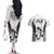 Fiji Rugby Couples Matching Off The Shoulder Long Sleeve Dress and Hawaiian Shirt Go Champions World Cup 2023 Tapa Unique White Vibe LT9 - Wonder Print Shop