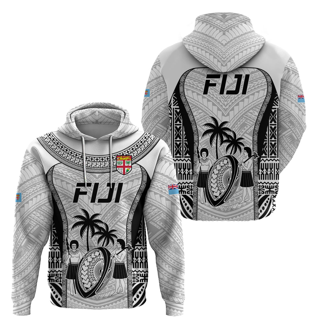 Fiji Rugby Hoodie Go Champions World Cup 2023 Tapa Unique White Vibe - Wonder Print Shop