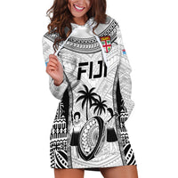 Fiji Rugby Hoodie Dress Go Champions World Cup 2023 Tapa Unique White Vibe - Wonder Print Shop