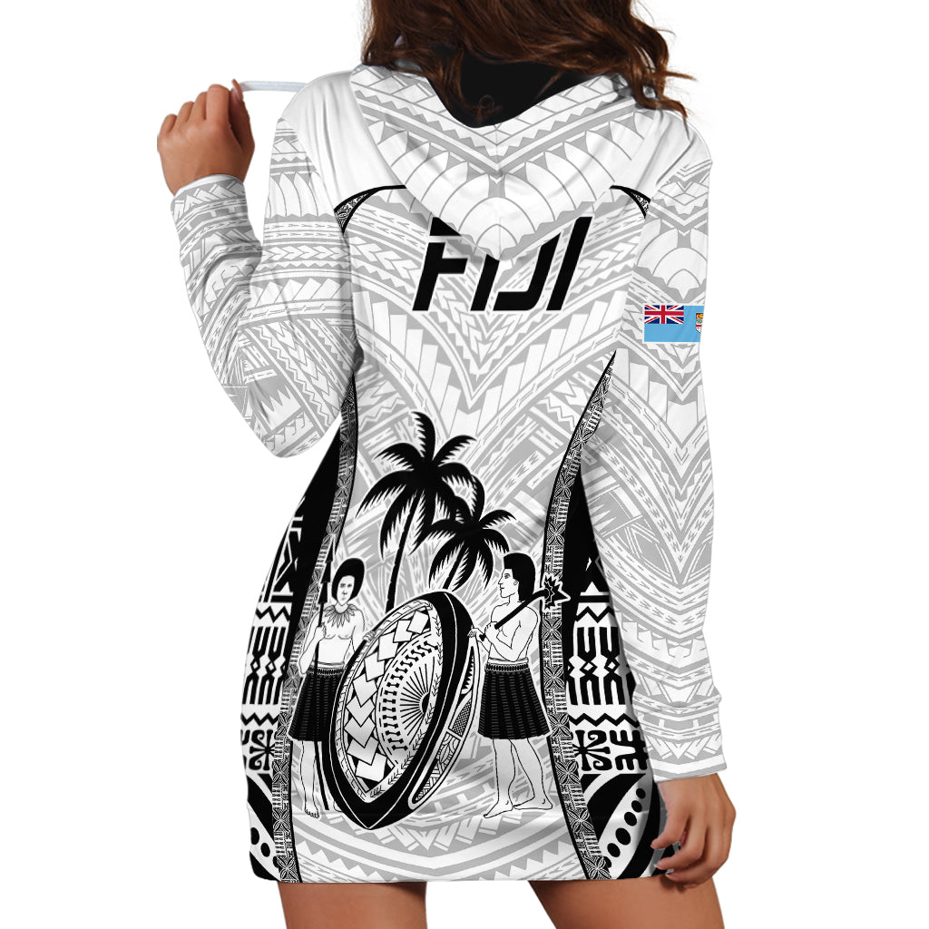 Fiji Rugby Hoodie Dress Go Champions World Cup 2023 Tapa Unique White Vibe - Wonder Print Shop