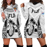 Fiji Rugby Hoodie Dress Go Champions World Cup 2023 Tapa Unique White Vibe - Wonder Print Shop