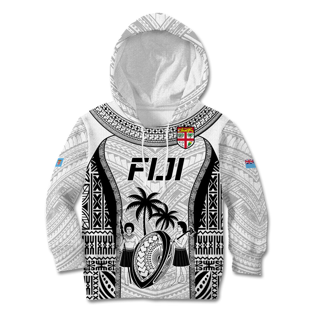Fiji Rugby Kid Hoodie Go Champions World Cup 2023 Tapa Unique White Vibe - Wonder Print Shop