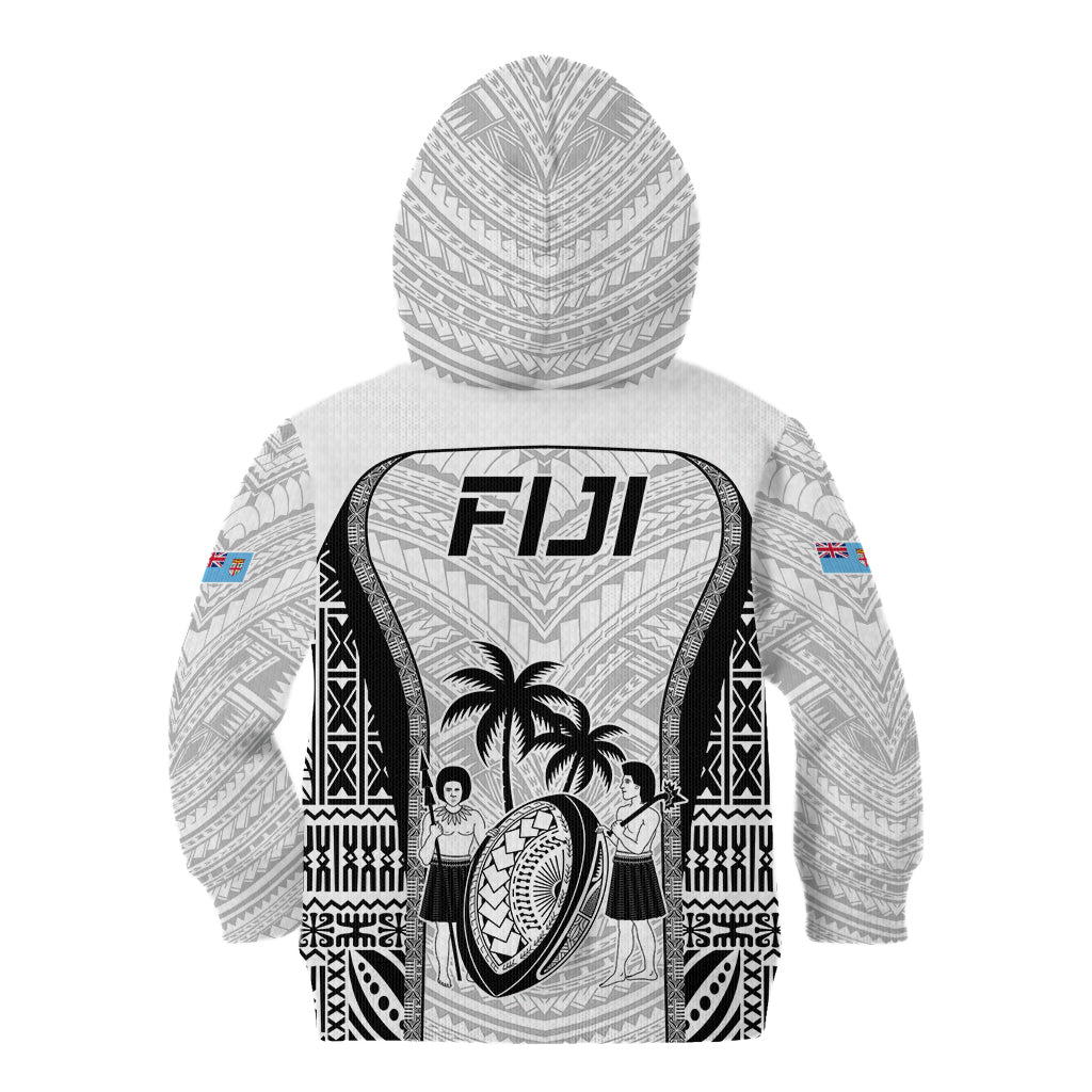 Fiji Rugby Kid Hoodie Go Champions World Cup 2023 Tapa Unique White Vibe - Wonder Print Shop