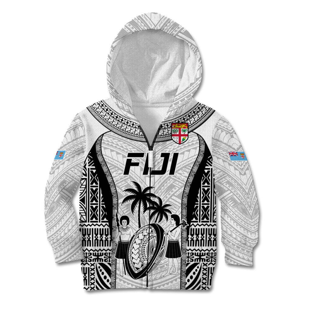 Fiji Rugby Kid Hoodie Go Champions World Cup 2023 Tapa Unique White Vibe - Wonder Print Shop