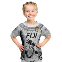 Fiji Rugby Kid T Shirt Go Champions World Cup 2023 Tapa Unique White Vibe - Wonder Print Shop