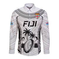 Fiji Rugby Long Sleeve Button Shirt Go Champions World Cup 2023 Tapa Unique White Vibe - Wonder Print Shop