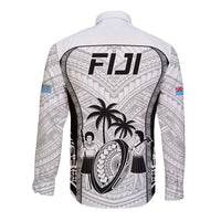 Fiji Rugby Long Sleeve Button Shirt Go Champions World Cup 2023 Tapa Unique White Vibe - Wonder Print Shop