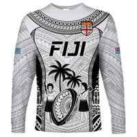 Fiji Rugby Long Sleeve Shirt Go Champions World Cup 2023 Tapa Unique White Vibe - Wonder Print Shop