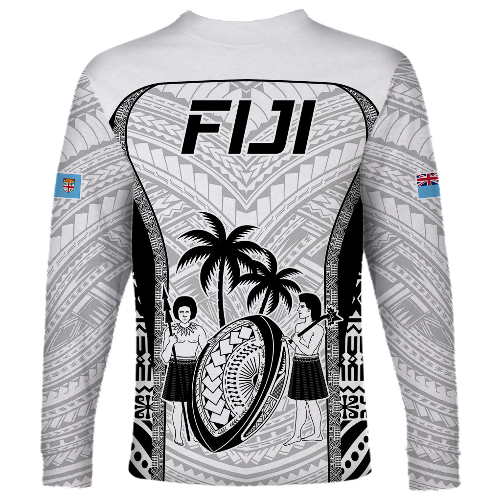 Fiji Rugby Long Sleeve Shirt Go Champions World Cup 2023 Tapa Unique White Vibe - Wonder Print Shop