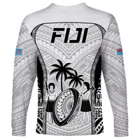 Fiji Rugby Long Sleeve Shirt Go Champions World Cup 2023 Tapa Unique White Vibe - Wonder Print Shop