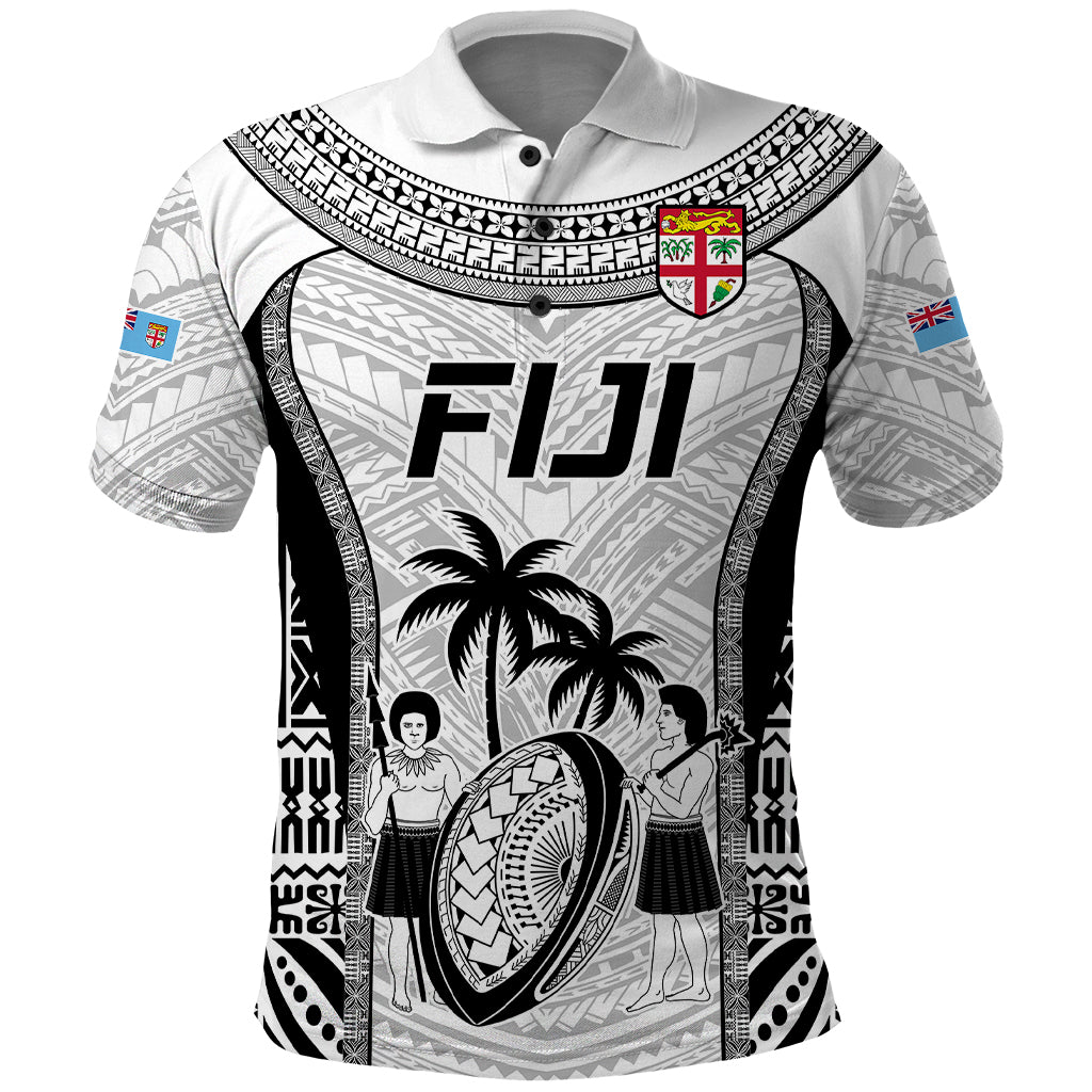 Fiji Rugby Polo Shirt Go Champions World Cup 2023 Tapa Unique White Vibe - Wonder Print Shop