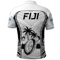Fiji Rugby Polo Shirt Go Champions World Cup 2023 Tapa Unique White Vibe - Wonder Print Shop