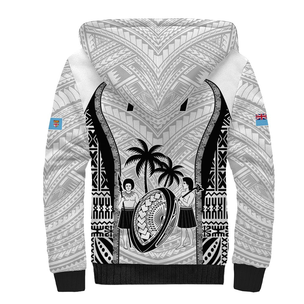 Fiji Rugby Sherpa Hoodie Go Champions World Cup 2023 Tapa Unique White Vibe - Wonder Print Shop