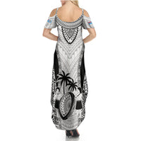 Fiji Rugby Summer Maxi Dress Go Champions World Cup 2023 Tapa Unique White Vibe - Wonder Print Shop