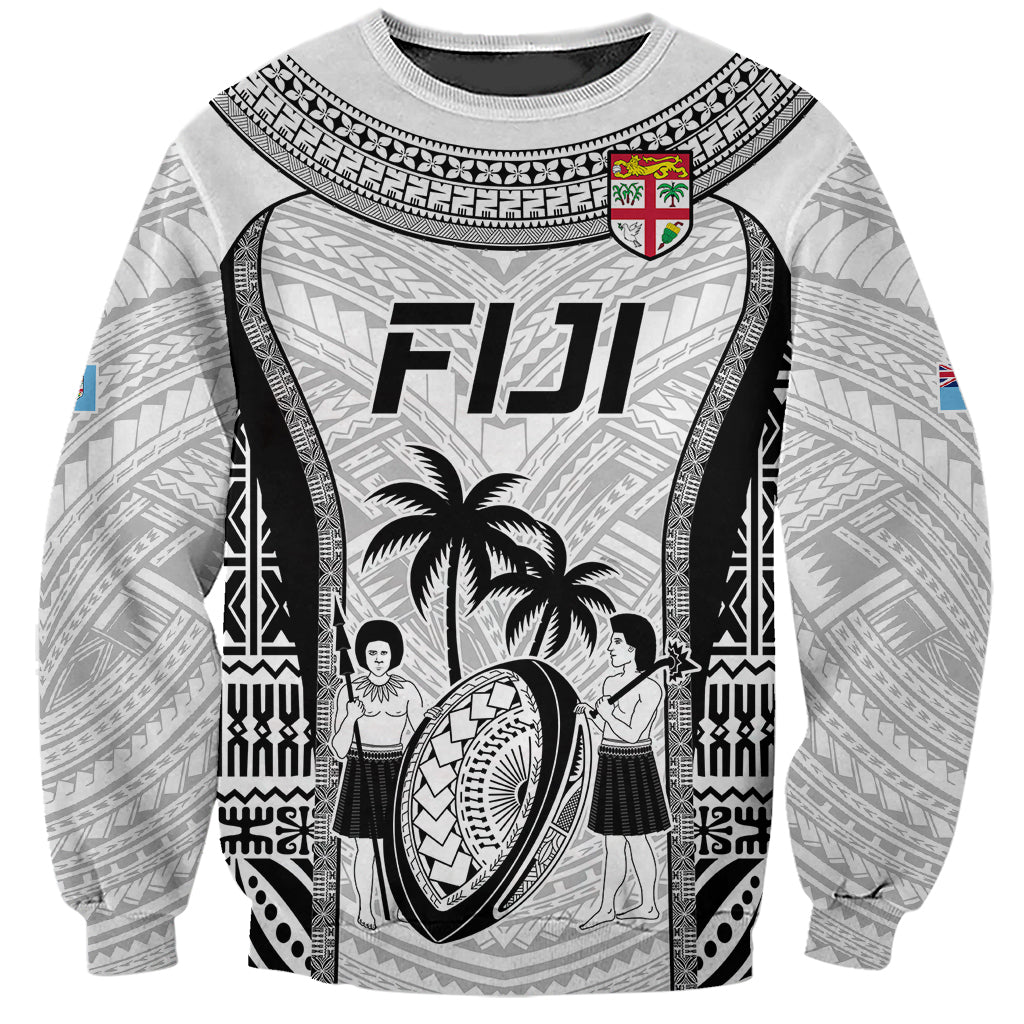 Fiji Rugby Sweatshirt Go Champions World Cup 2023 Tapa Unique White Vibe - Wonder Print Shop