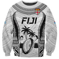 Fiji Rugby Sweatshirt Go Champions World Cup 2023 Tapa Unique White Vibe - Wonder Print Shop