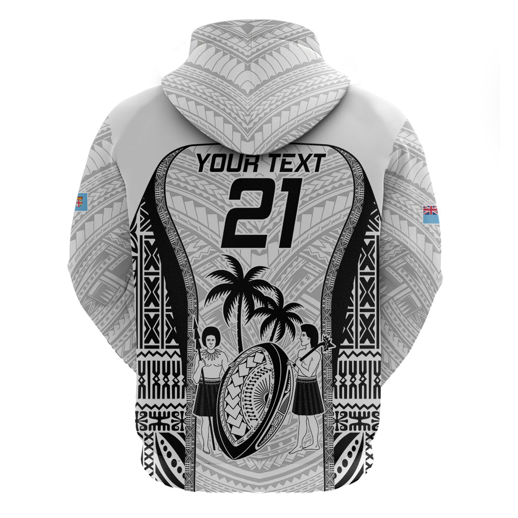 Custom Fiji Rugby Hoodie Go Champions World Cup 2023 Tapa Unique White Vibe - Wonder Print Shop