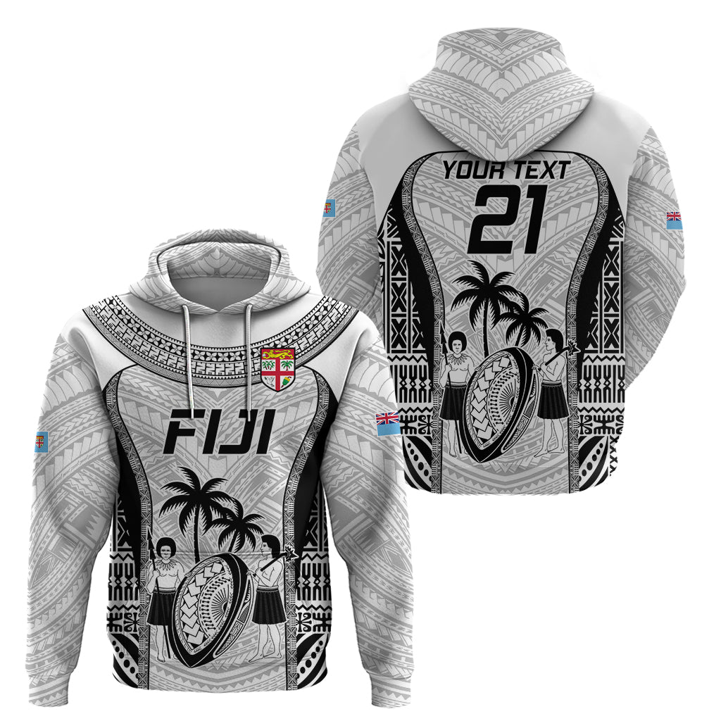 Custom Fiji Rugby Hoodie Go Champions World Cup 2023 Tapa Unique White Vibe - Wonder Print Shop