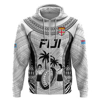 Custom Fiji Rugby Hoodie Go Champions World Cup 2023 Tapa Unique White Vibe - Wonder Print Shop