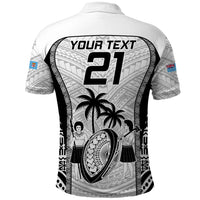 Custom Fiji Rugby Polo Shirt Go Champions World Cup 2023 Tapa Unique White Vibe - Wonder Print Shop