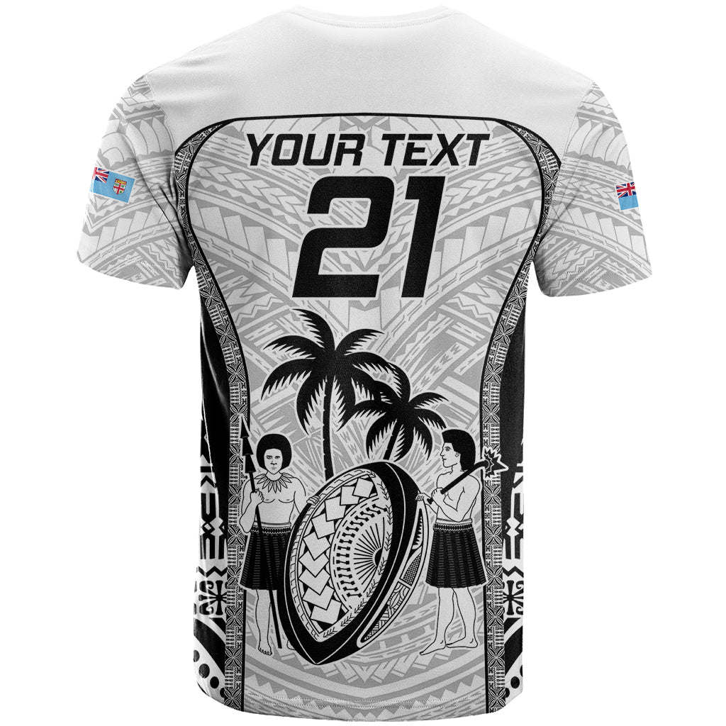 Custom Fiji Rugby T Shirt Go Champions World Cup 2023 Tapa Unique White Vibe - Wonder Print Shop
