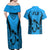 Fiji Rugby Couples Matching Off Shoulder Maxi Dress and Hawaiian Shirt Go Champions World Cup 2023 Tapa Unique Blue Vibe LT9 - Wonder Print Shop