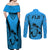 Fiji Rugby Couples Matching Off Shoulder Maxi Dress and Long Sleeve Button Shirts Go Champions World Cup 2023 Tapa Unique Blue Vibe LT9 - Wonder Print Shop
