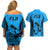 Fiji Rugby Couples Matching Off Shoulder Short Dress and Hawaiian Shirt Go Champions World Cup 2023 Tapa Unique Blue Vibe LT9 - Wonder Print Shop
