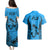 Fiji Rugby Couples Matching Puletasi Dress and Hawaiian Shirt Go Champions World Cup 2023 Tapa Unique Blue Vibe LT9 - Wonder Print Shop