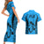 Fiji Rugby Couples Matching Short Sleeve Bodycon Dress and Hawaiian Shirt Go Champions World Cup 2023 Tapa Unique Blue Vibe LT9 - Wonder Print Shop