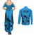 Fiji Rugby Couples Matching Summer Maxi Dress and Long Sleeve Button Shirts Go Champions World Cup 2023 Tapa Unique Blue Vibe LT9 - Wonder Print Shop
