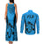 Fiji Rugby Couples Matching Tank Maxi Dress and Long Sleeve Button Shirts Go Champions World Cup 2023 Tapa Unique Blue Vibe LT9 - Wonder Print Shop