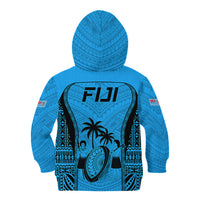 Fiji Rugby Kid Hoodie Go Champions World Cup 2023 Tapa Unique Blue Vibe - Wonder Print Shop