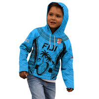 Fiji Rugby Kid Hoodie Go Champions World Cup 2023 Tapa Unique Blue Vibe - Wonder Print Shop