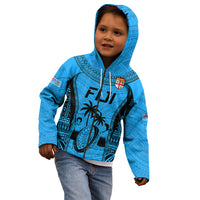 Fiji Rugby Kid Hoodie Go Champions World Cup 2023 Tapa Unique Blue Vibe - Wonder Print Shop