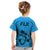 Fiji Rugby Kid T Shirt Go Champions World Cup 2023 Tapa Unique Blue Vibe - Wonder Print Shop